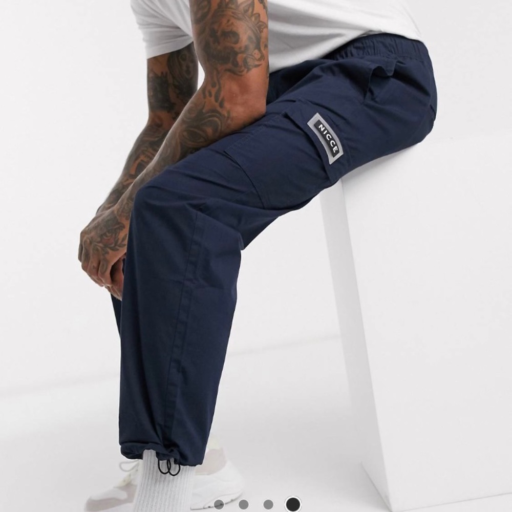 🔥 ASOS Nicee deep navy blue cargo pants men’s L